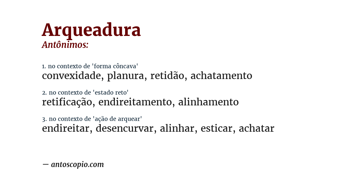 Antônimo de arqueadura