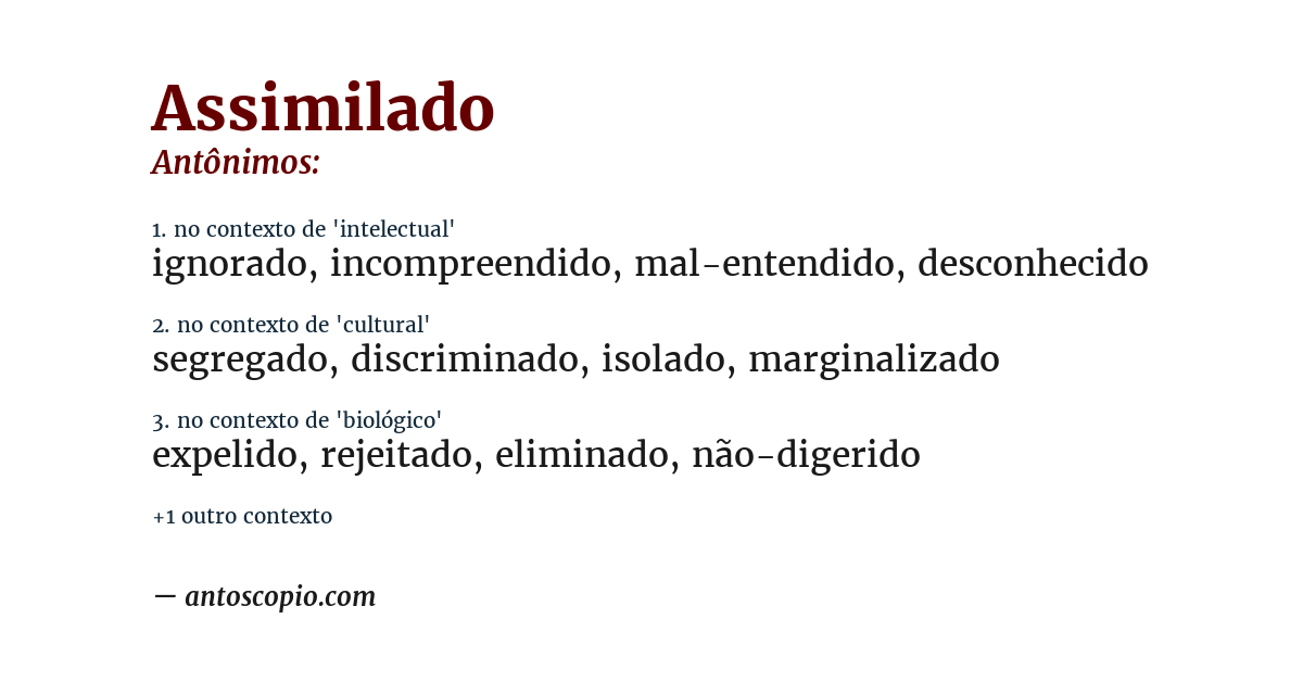 Antônimo de assimilado