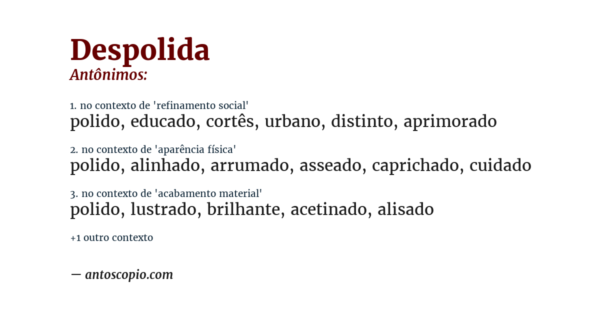 Antônimo de despolida