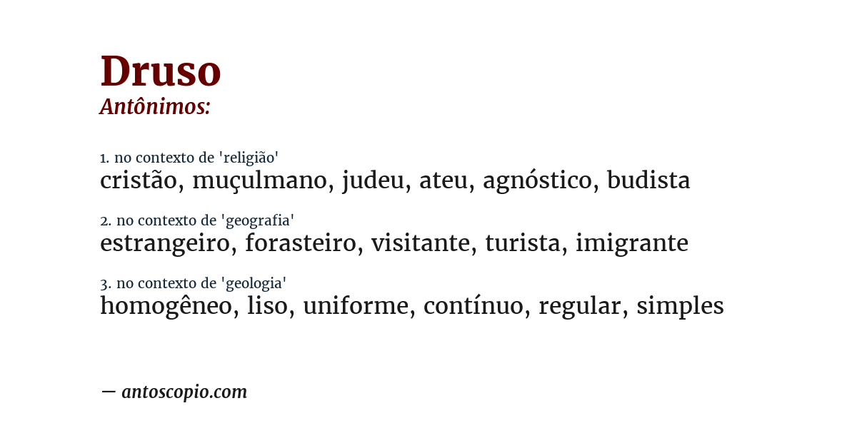 Antônimo de druso
