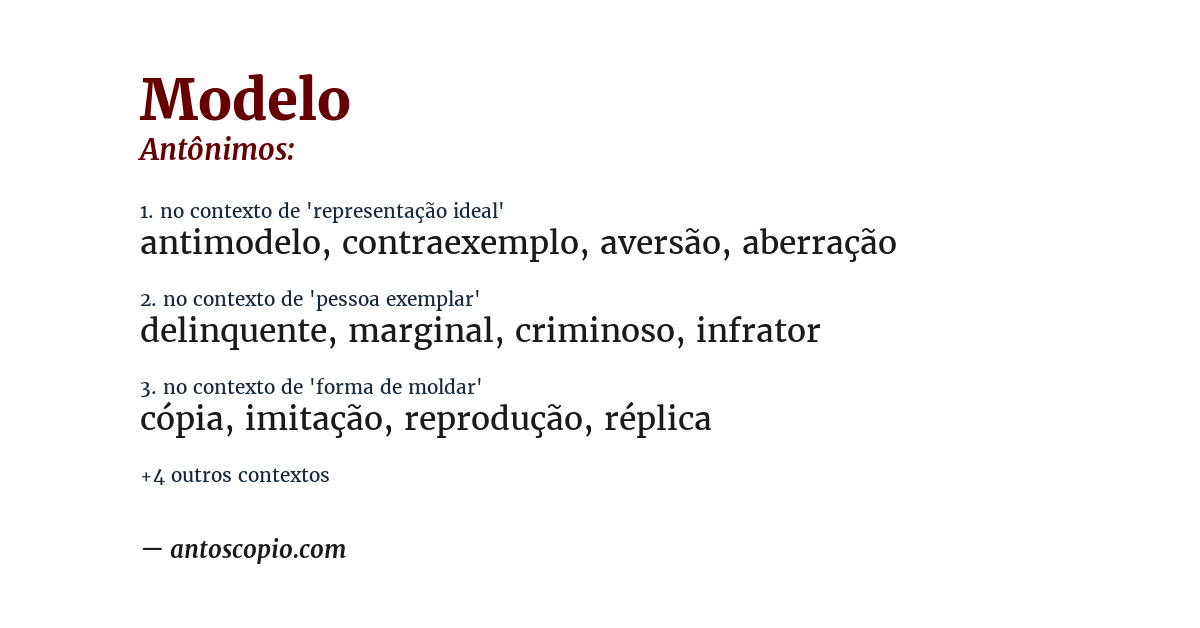 Antônimo de modelo