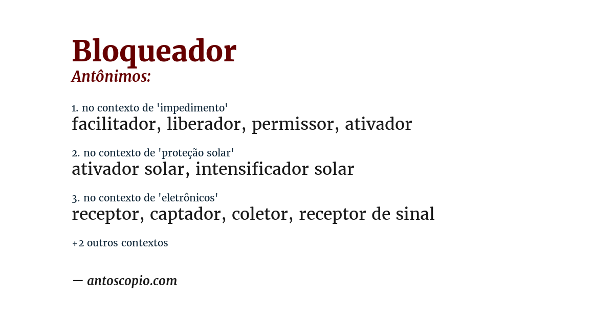 Antônimo de bloqueador