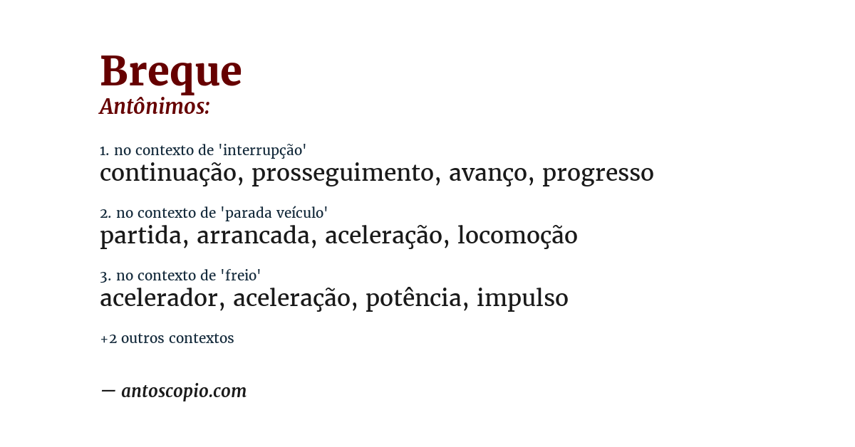 Antônimo de breque