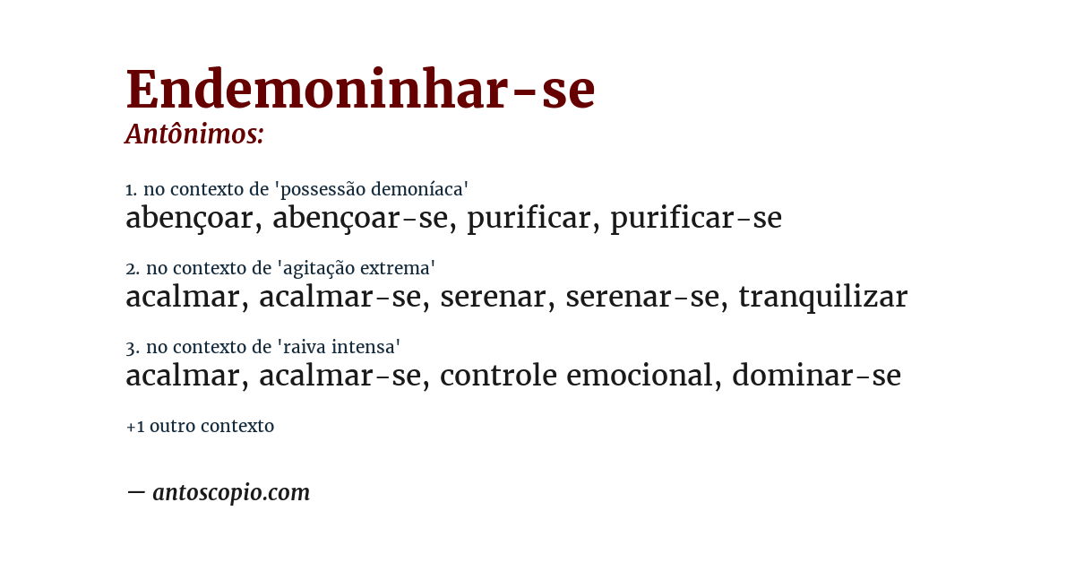 Antônimo de endemoninhar-se