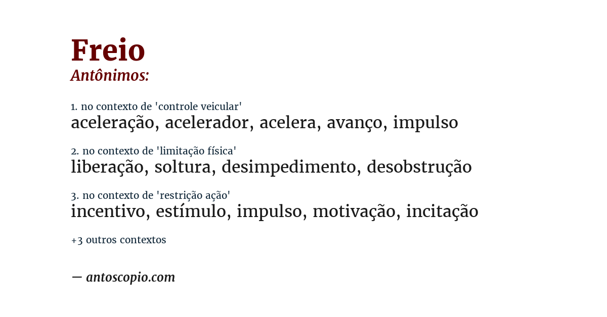 Antônimo de freio