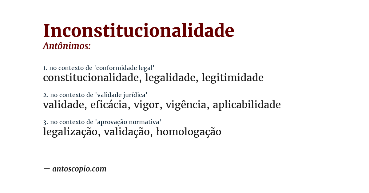 Antônimo de inconstitucionalidade