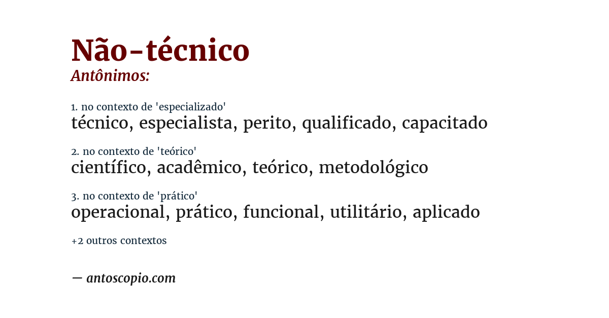Antônimo de não-técnico