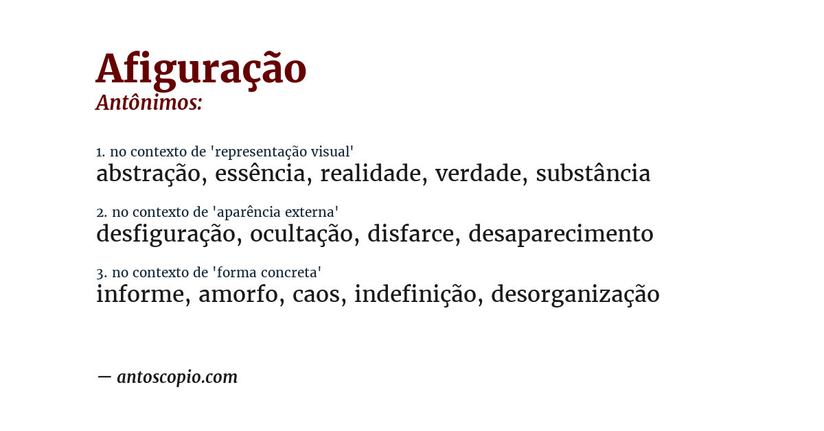 Antônimo de afiguração