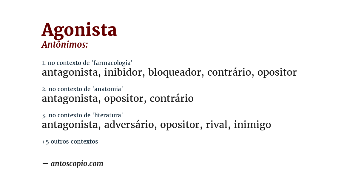 Antônimo de agonista