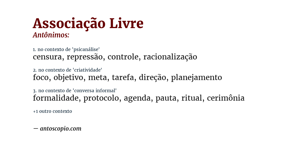 Antônimo de associação livre