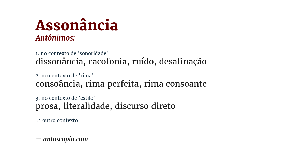 Antônimo de assonância