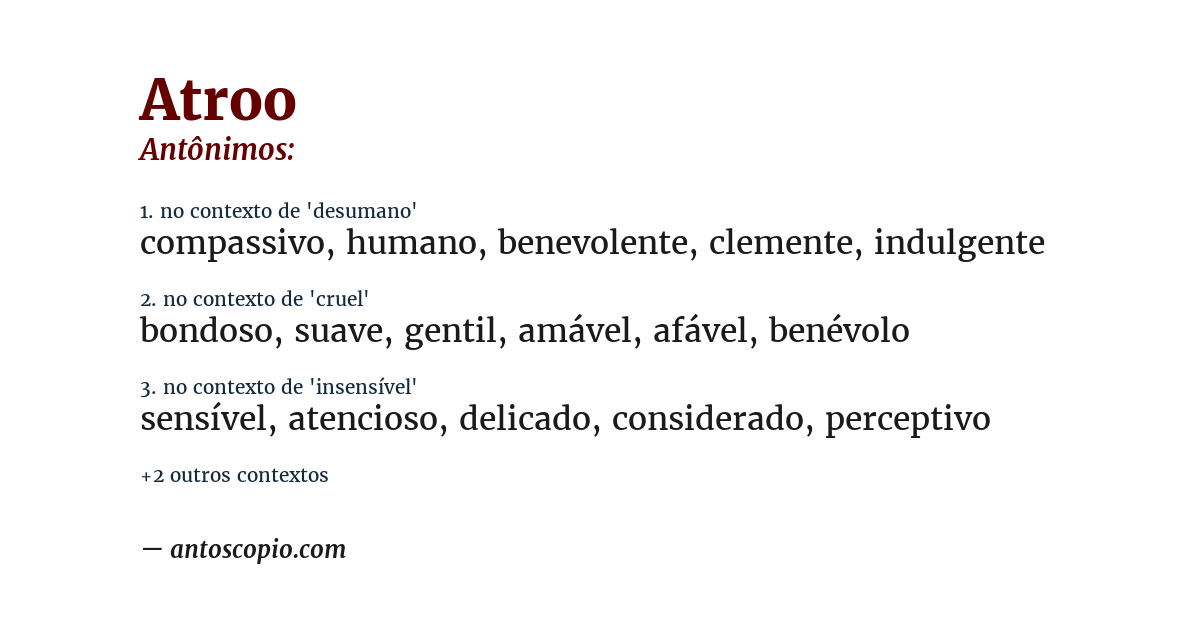 Antônimo de atroo