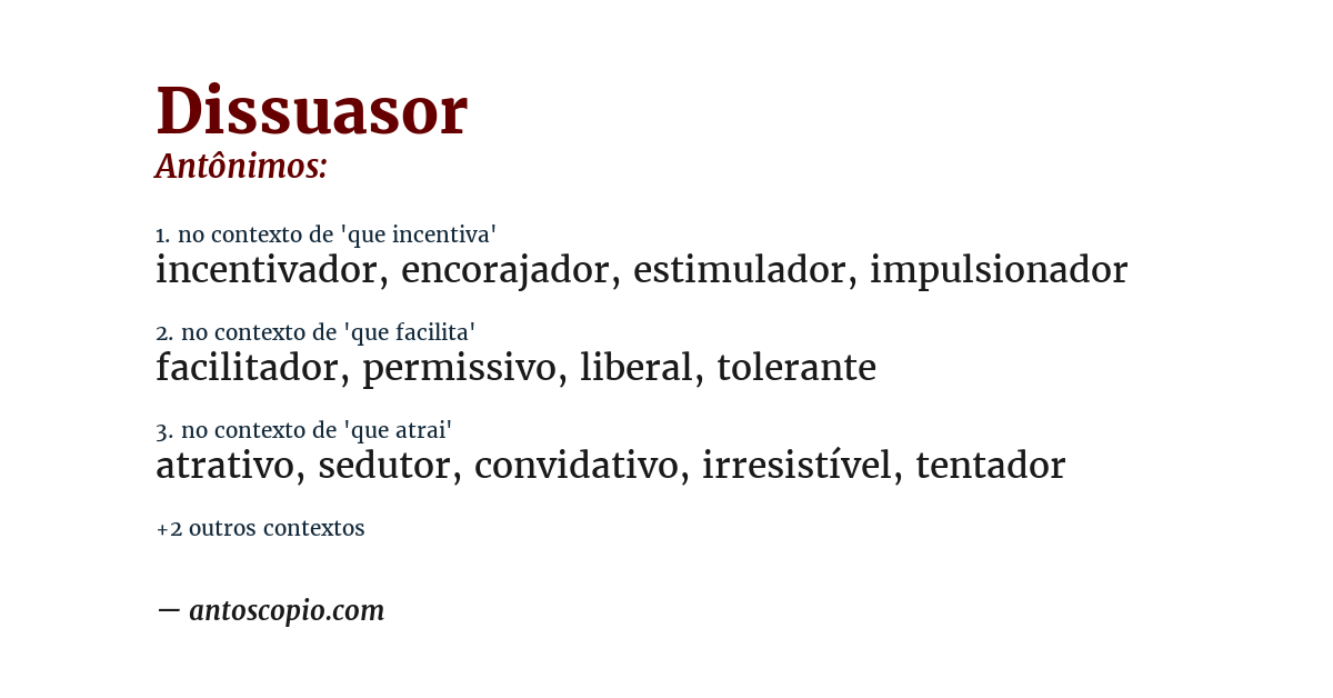 Antônimo de dissuasor
