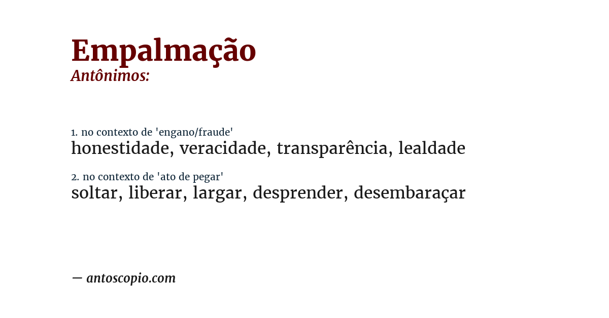 Antônimo de empalmação