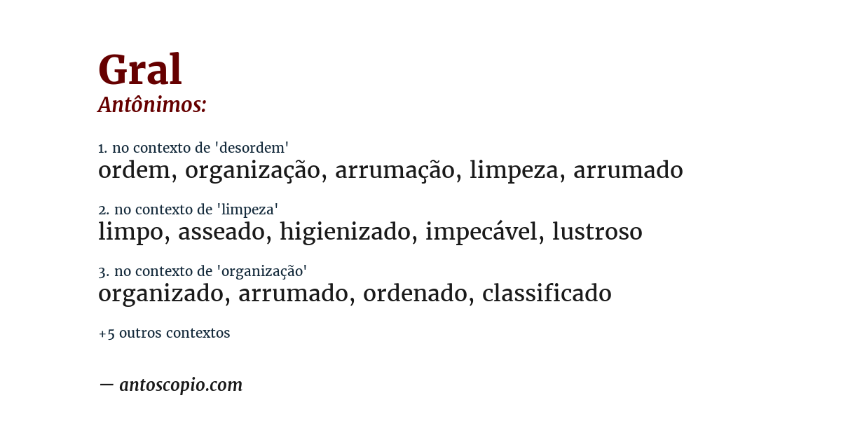 Antônimo de gral