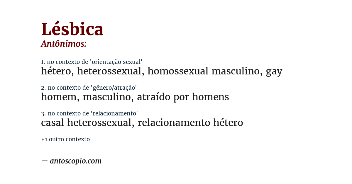 Antônimo de lésbica