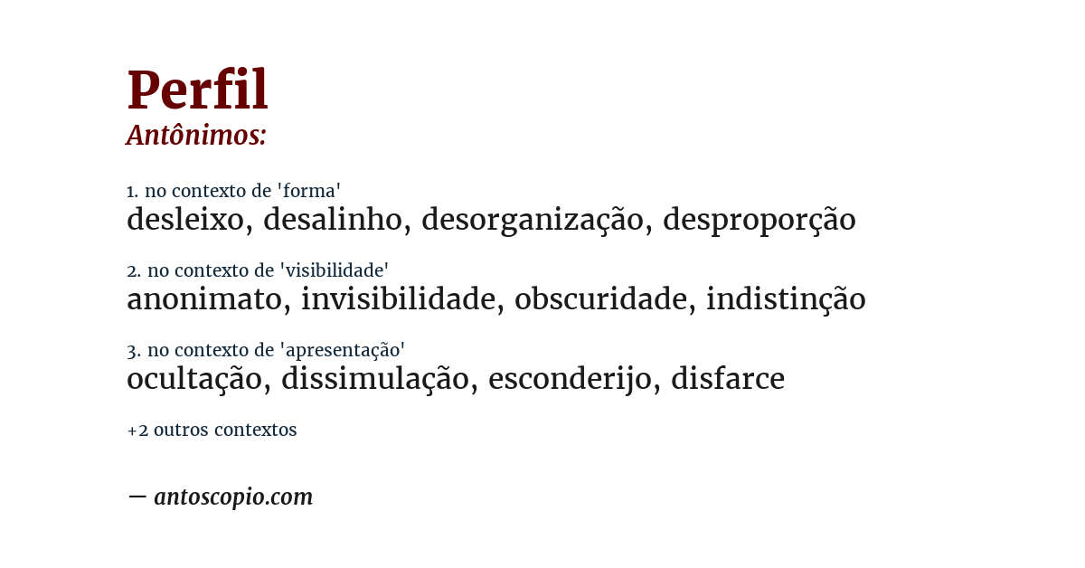 Antônimo de perfil