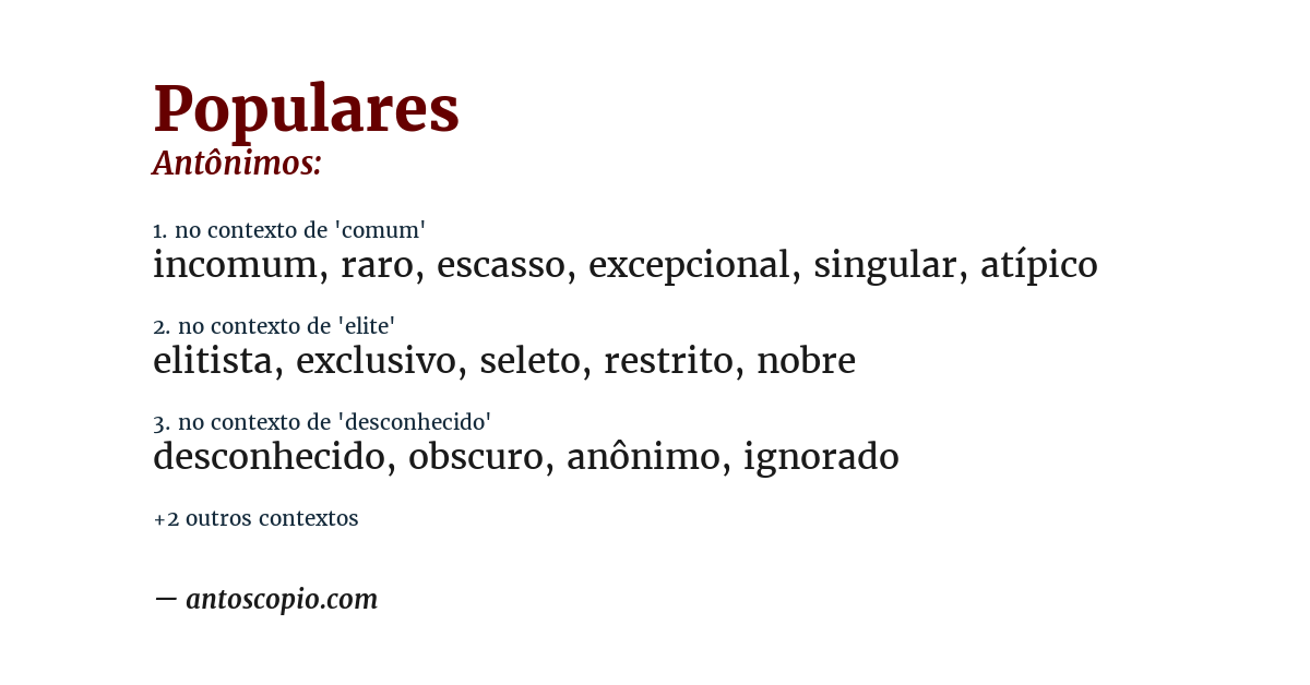 Antônimo de populares