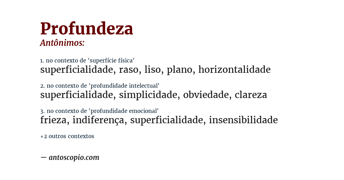 Antônimo de profundeza