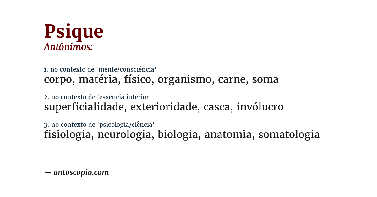 Antônimo de psique