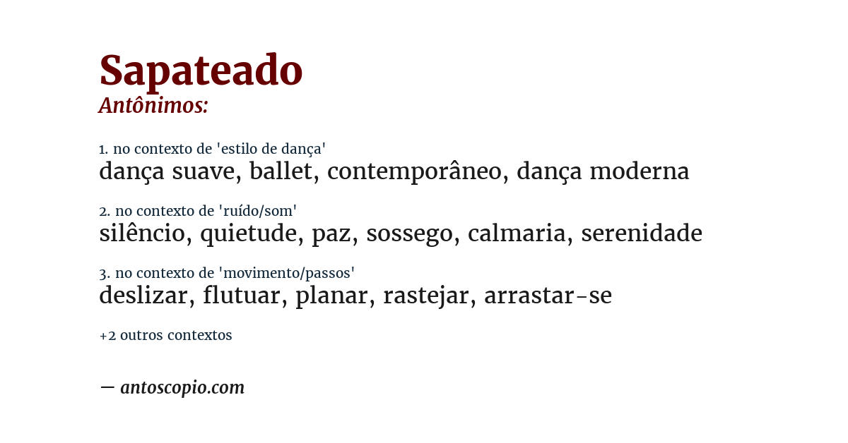 Antônimo de sapateado