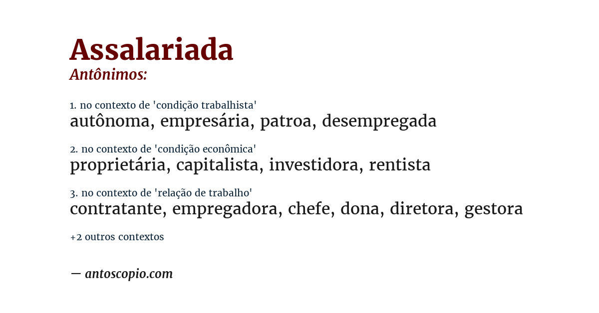 Antônimo de assalariada