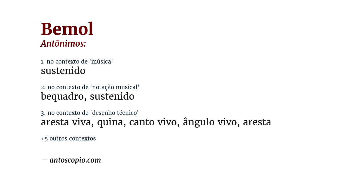 Antônimo de bemol