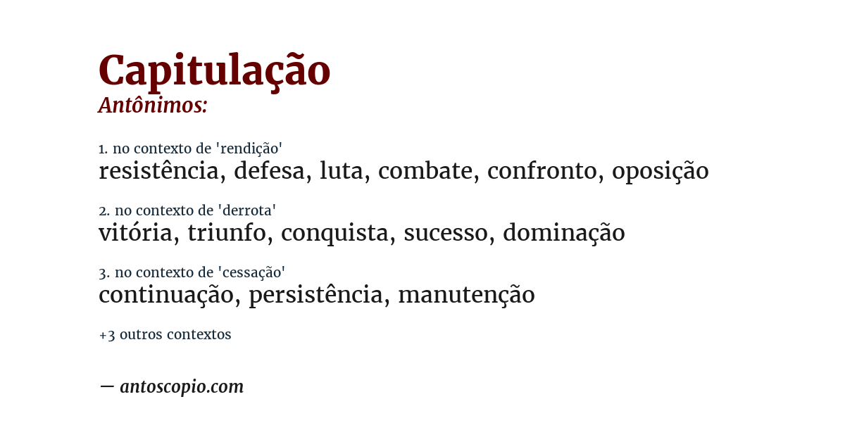 Antônimo de capitulação