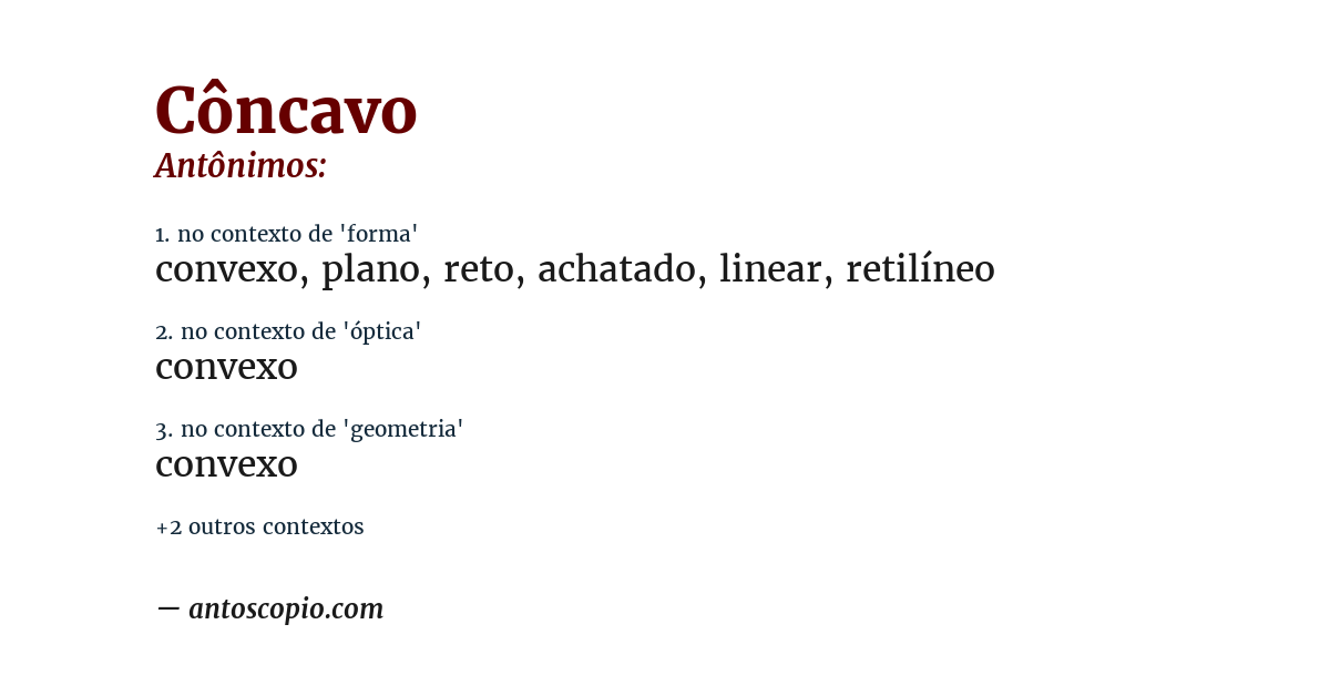 Antônimo de côncavo