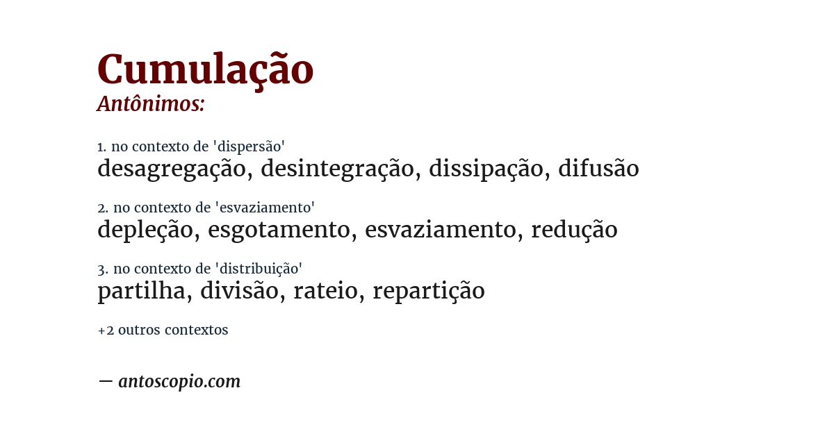 Antônimo de cumulação