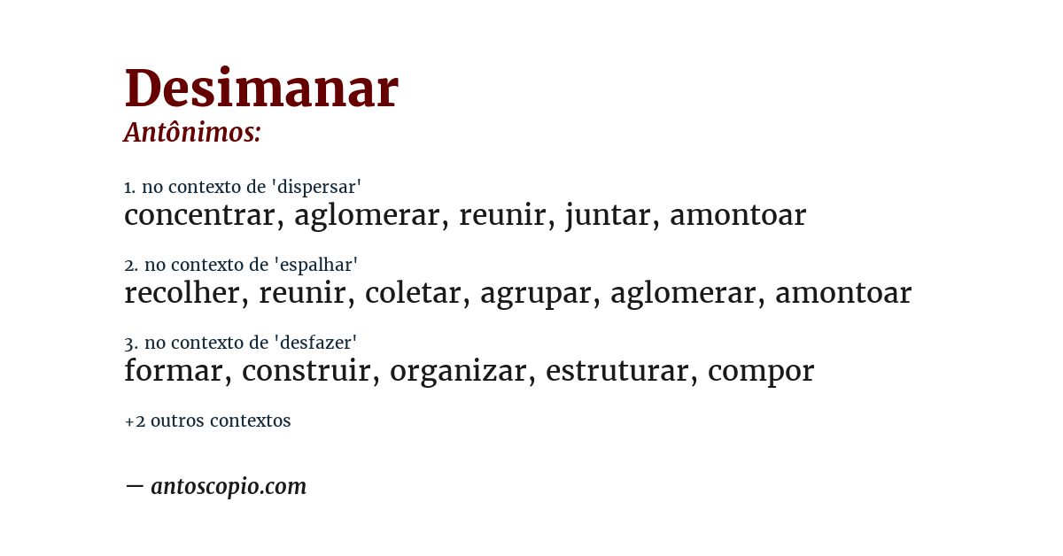 Antônimo de desimanar
