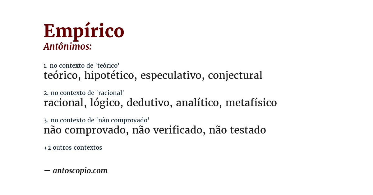Antônimo de empírico