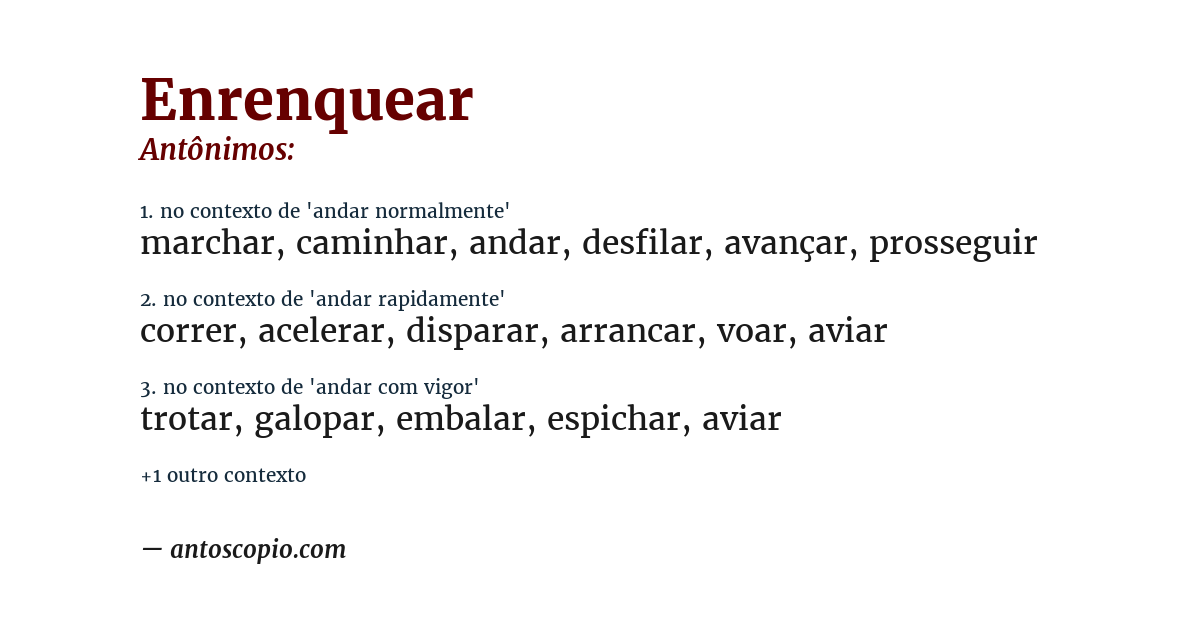 Antônimo de enrenquear