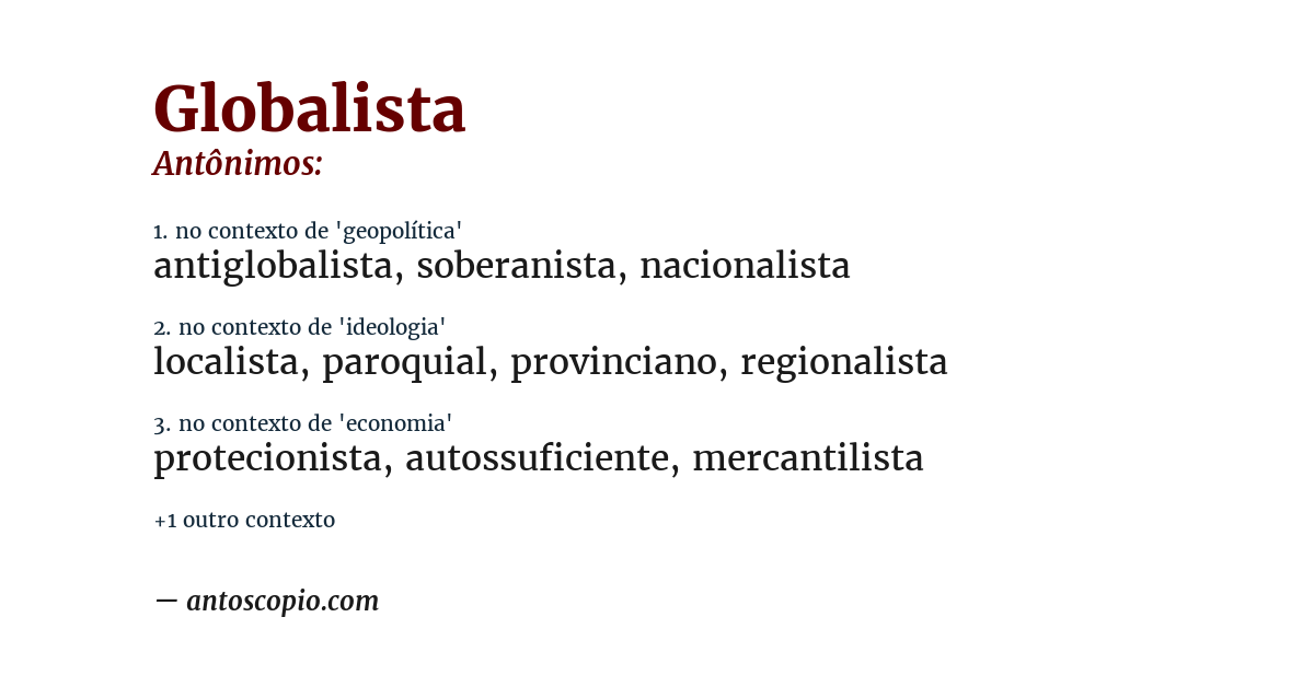 Antônimo de globalista