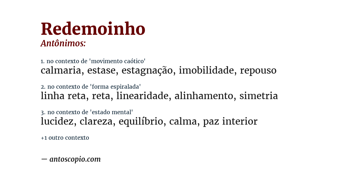 Antônimo de redemoinho