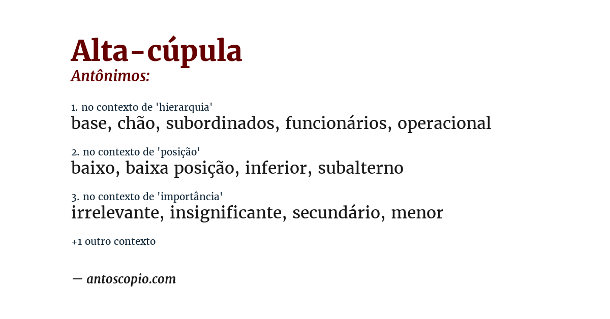 Antônimo de alta-cúpula