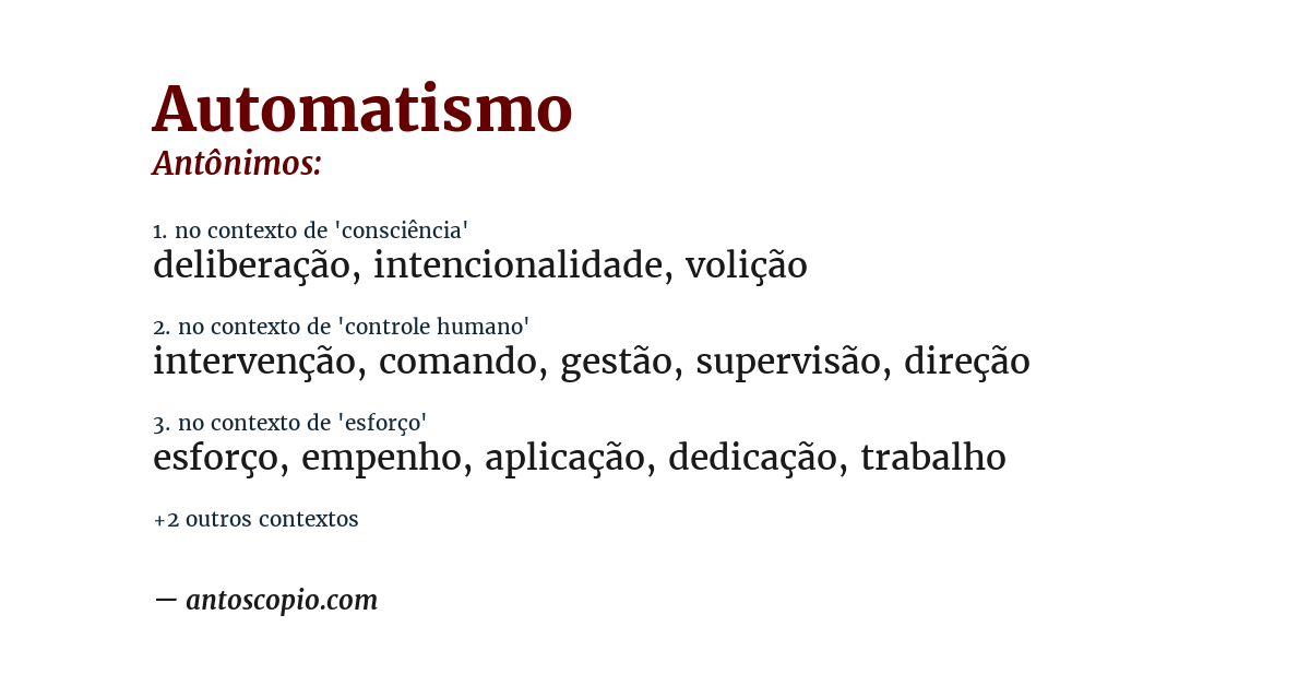 Antônimo de automatismo