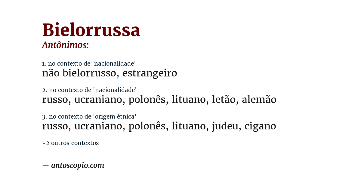Antônimo de bielorrussa
