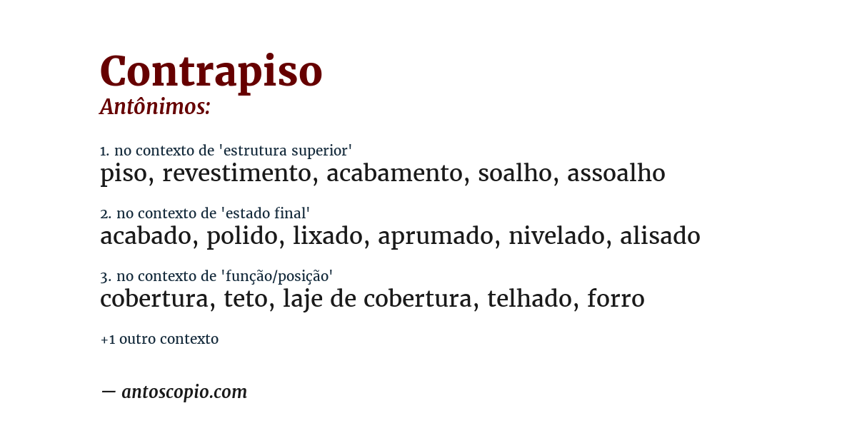 Antônimo de contrapiso