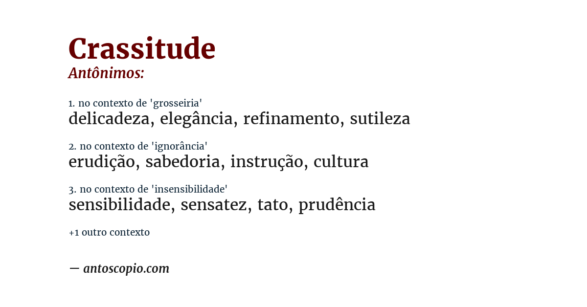 Antônimo de crassitude