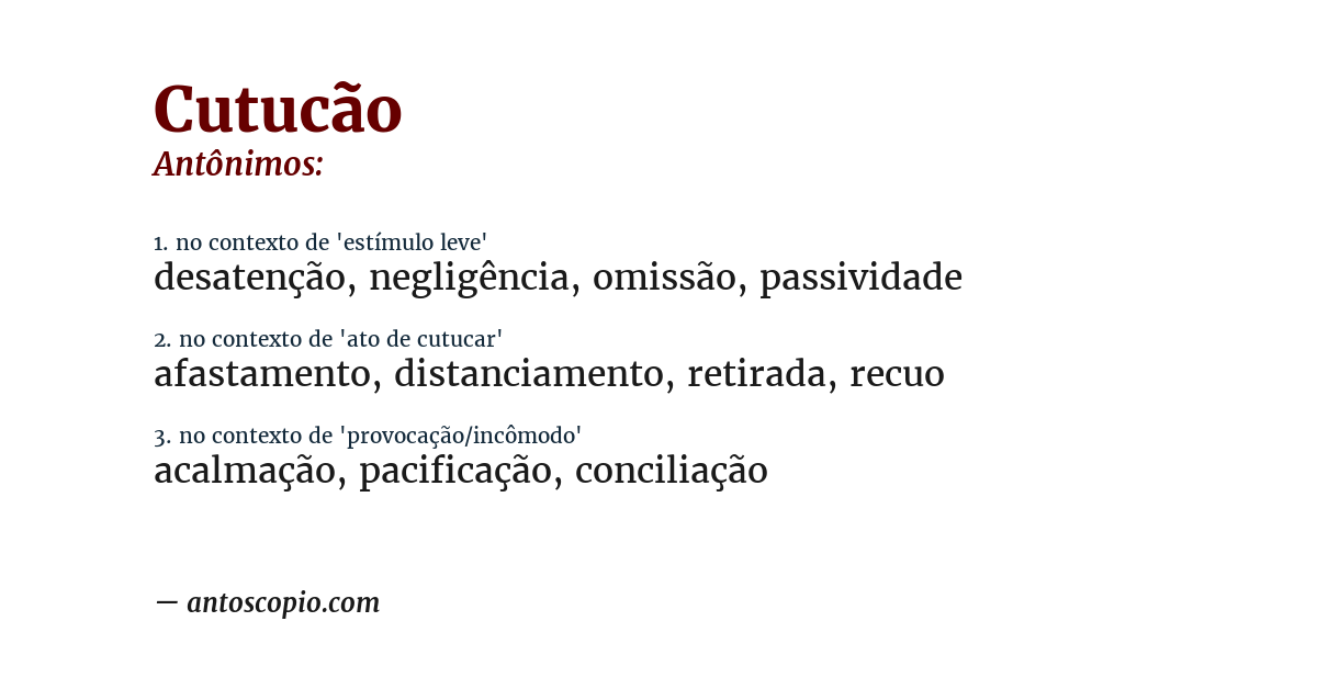 Antônimo de cutucão