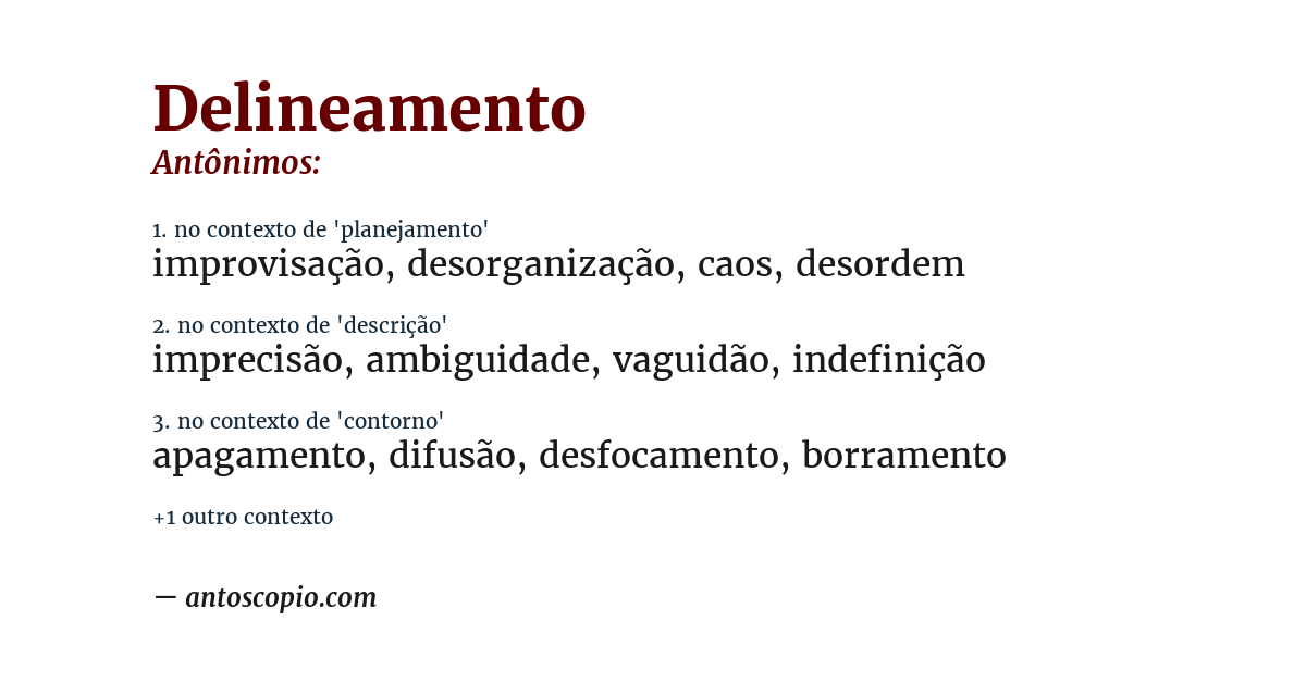 Antônimo de delineamento
