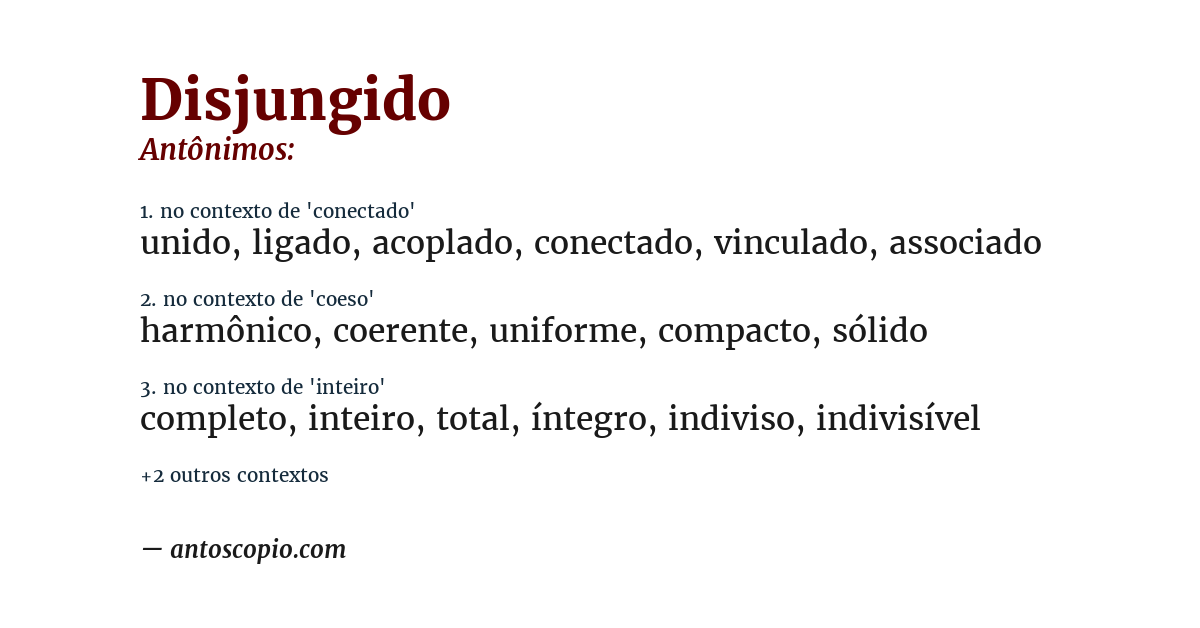 Antônimo de disjungido