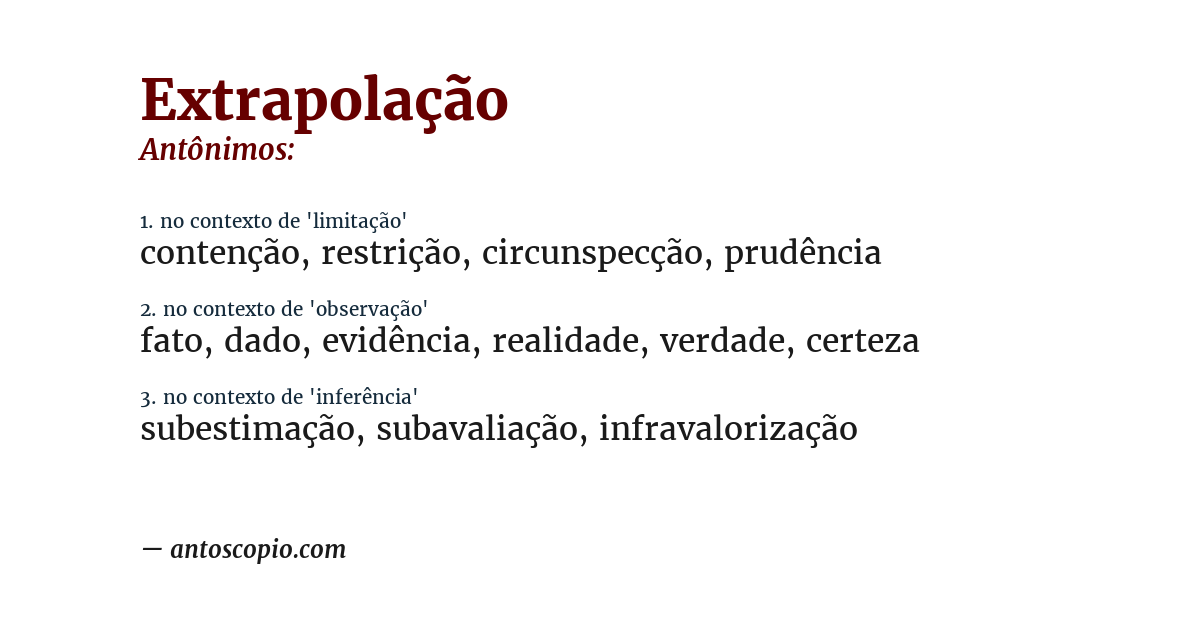 Antônimo de extrapolação