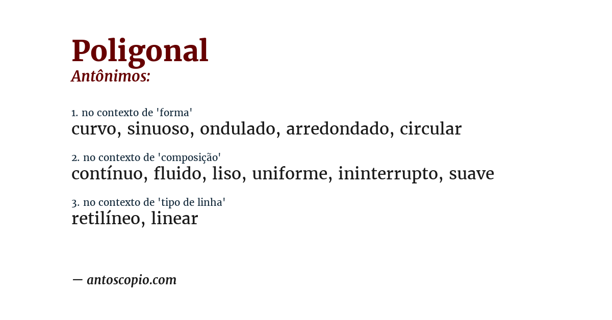 Antônimo de poligonal