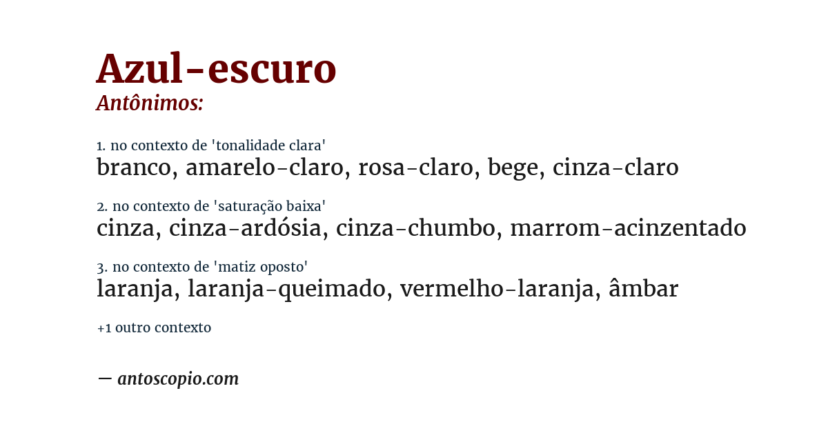 Antônimo de azul-escuro
