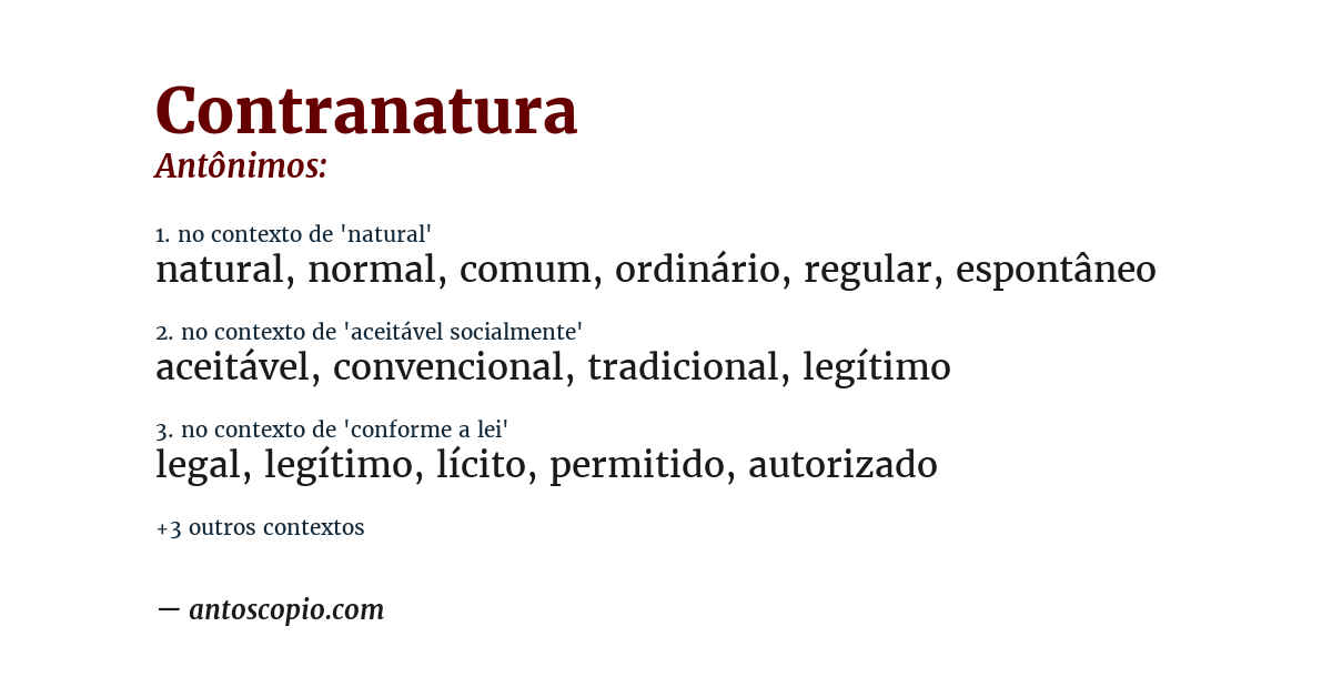 Antônimo de contranatura