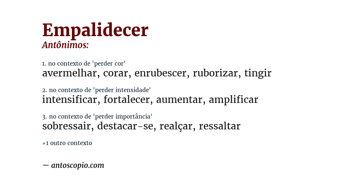 Antônimo de empalidecer