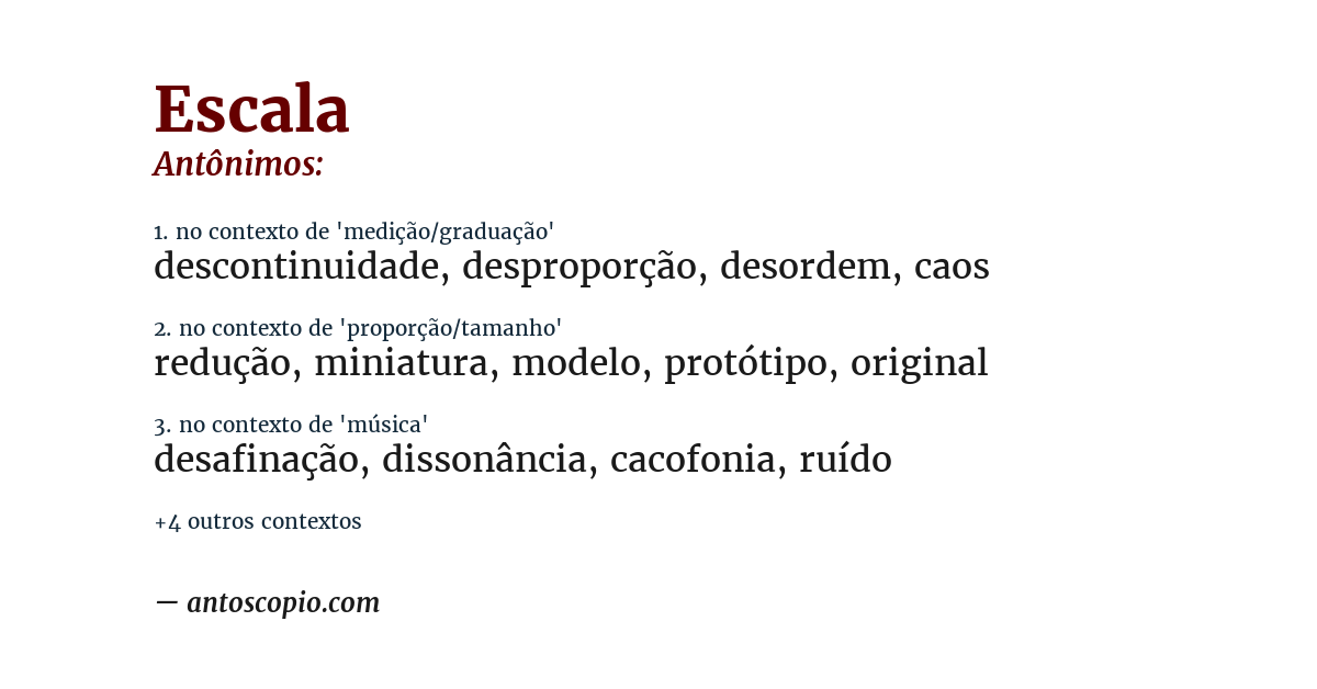 Antônimo de escala