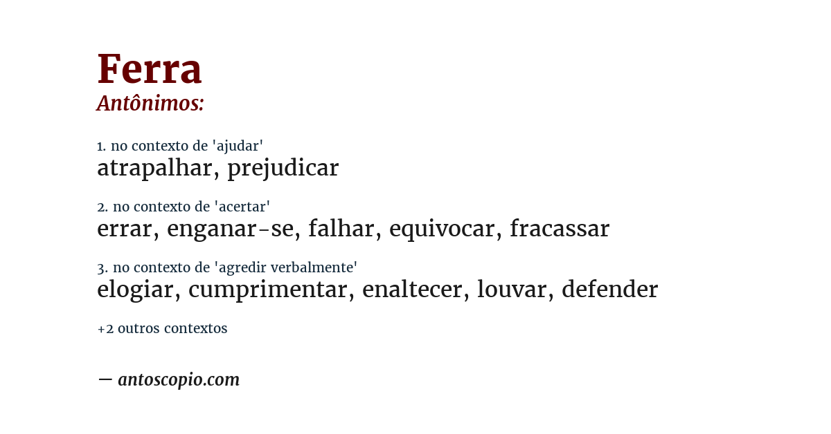 Antônimo de ferra